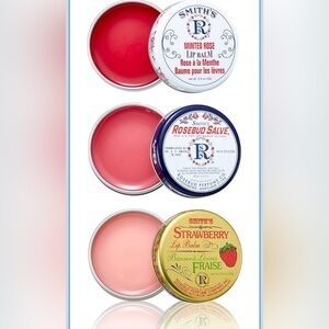 SMITH Minted Rose, Rosebud Salve, and Strawberry Lip Balm Trio